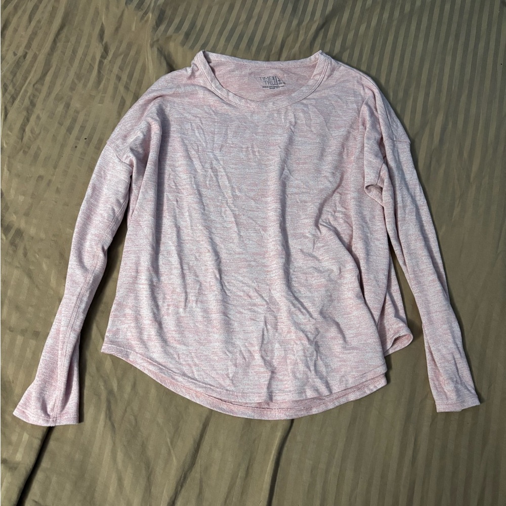 Time and Tru Pink Sweatshirt with Full Length Sleeves and Casual Style Large